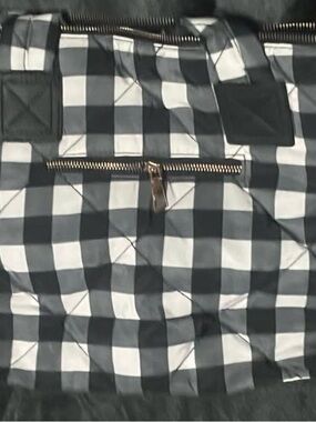 Black & White Gingham Quilted Tote Bag